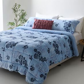 Living & Co 3 Piece Comforter Plush Dahlia Multi-Coloured King