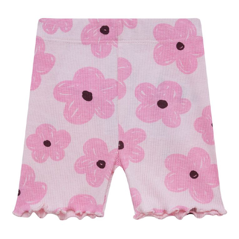Young Original Toddler Printed Rib Bike Shorts, Pink Light, hi-res