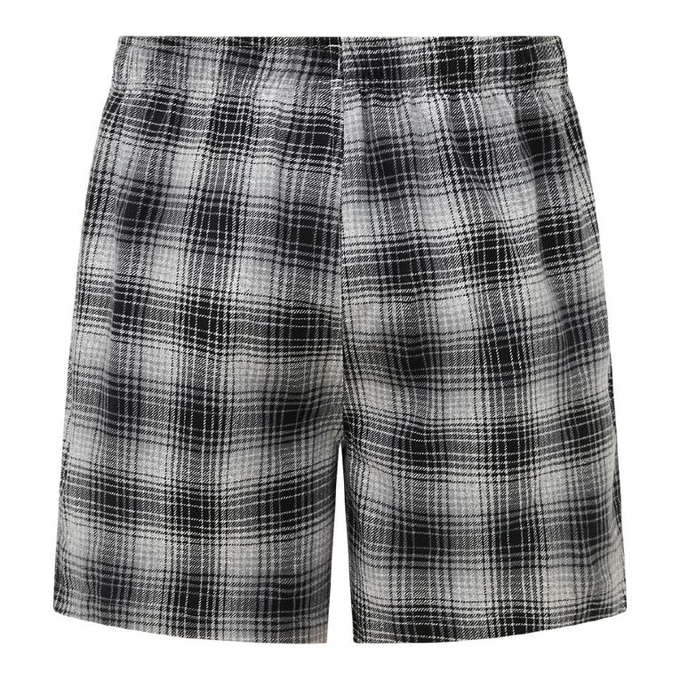 H&H Men's Flannel Pyjama Shorts, Grey Mid, hi-res