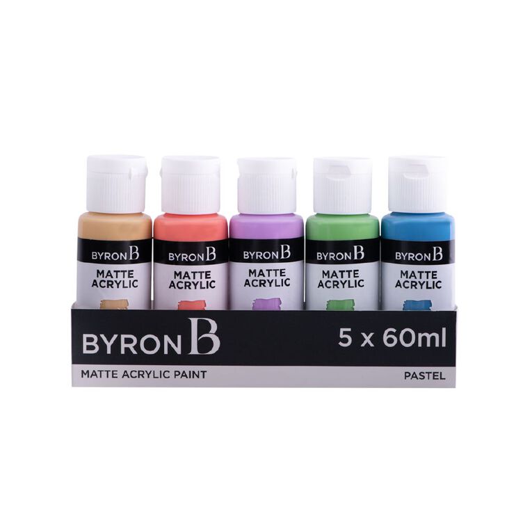 Jasart Byron Matte Acrylic Paint 60ml Pastel Set of 5, , hi-res