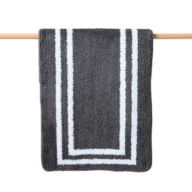 Living & Co Hotel Bath Runner Charcoal 150cm, , hi-res