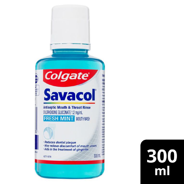 Colgate Savacol Mouth & Throat Rinse Freshmint Mouthwash 300ml The