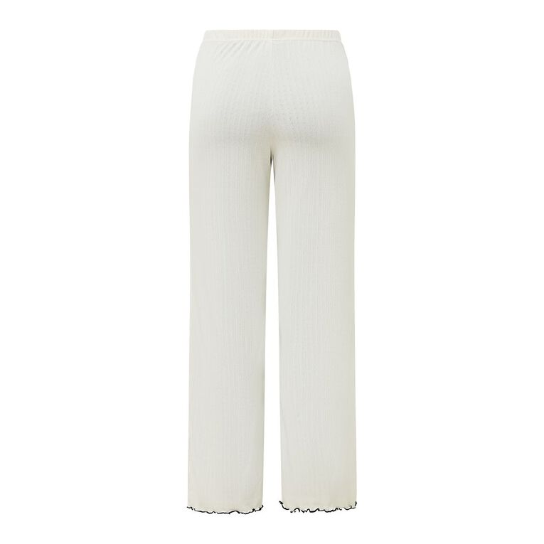 H&H Women's Pointelle Pyjama Pants, White, hi-res