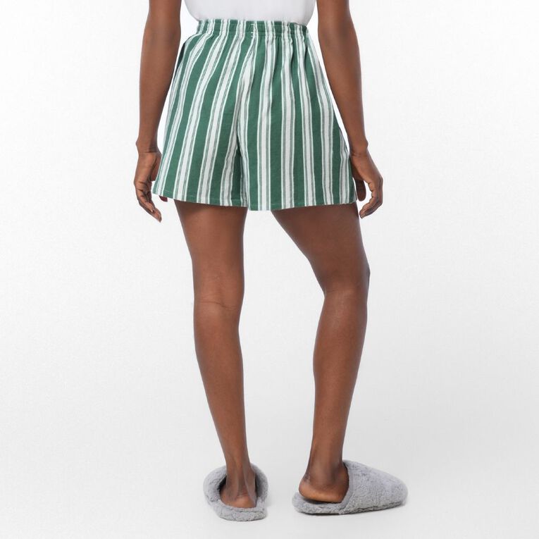 H&H Women's Flannel Pyjama Short, Green Mid, hi-res