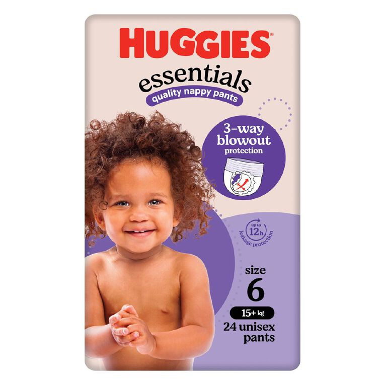 Huggies Nappy Essentials Pants Size 6 24 Pack, , hi-res