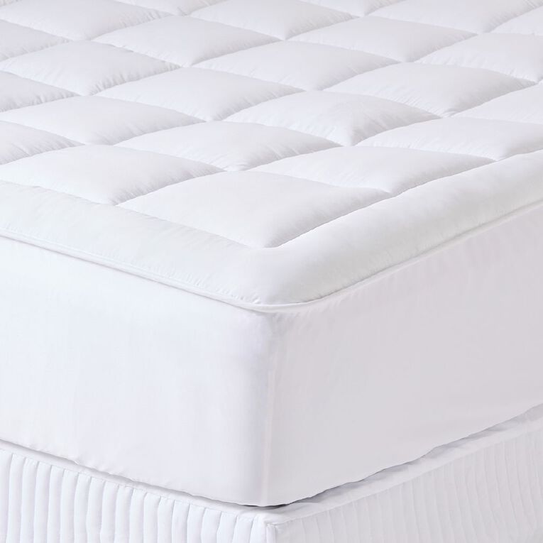 Living & Co Plush Microfibre Mattress Topper 800gsm White Queen, , hi-res