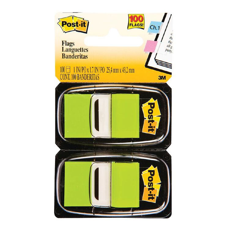 Post-It Flags 2 Pack Bright Green Mid, , hi-res