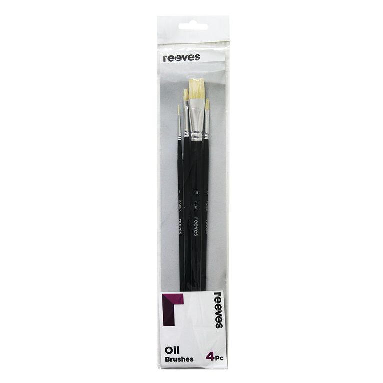 Reeves Oil Brush Long Handle 4 Pack, , hi-res