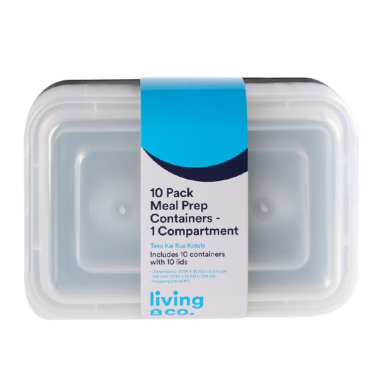 Living & Co 10 Pack Meal Prep Black, , hi-res