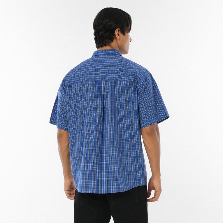 H&H Men's Check Shirt, Blue Mid, hi-res