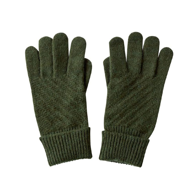 H&H Women's Stitch Detail Gloves, Green Mid, hi-res