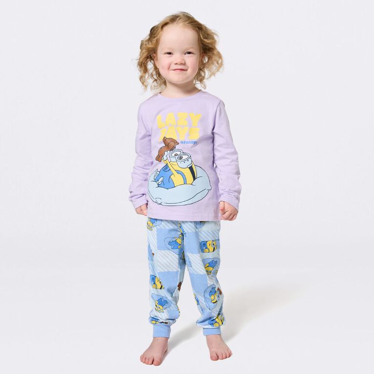 Minions Girls' Long Sleeve Knit Pyjama Set, Purple Light, hi-res