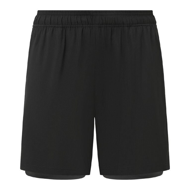 Active Intent Men's 2-in-1 Running Shorts, Black, hi-res