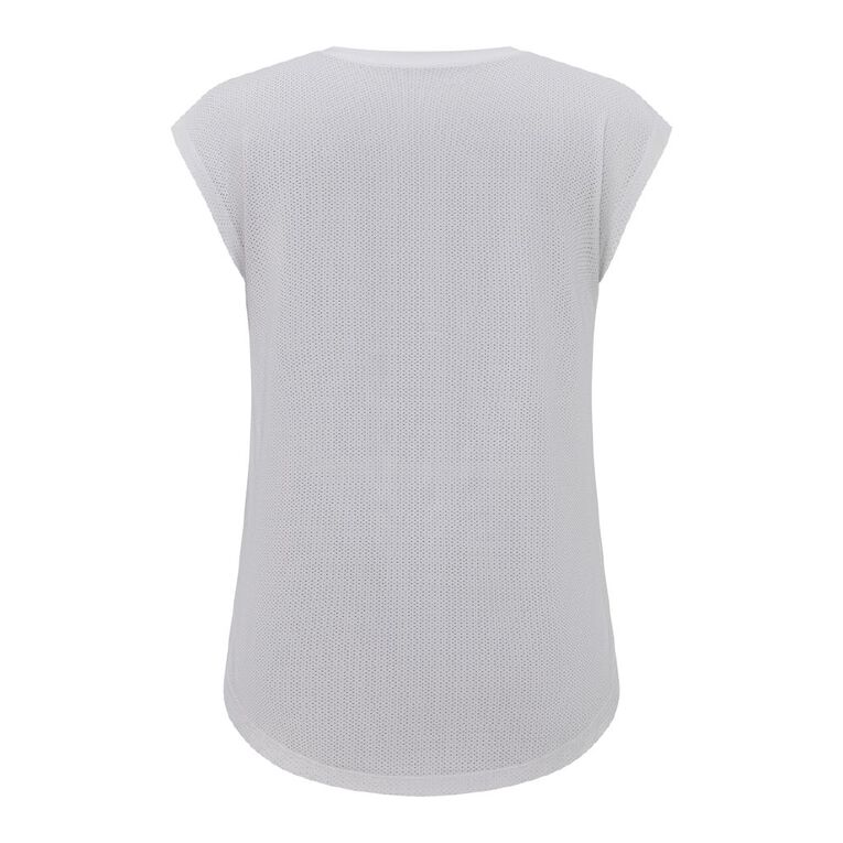 Active Intent Women's Mesh Back Tee, White, hi-res