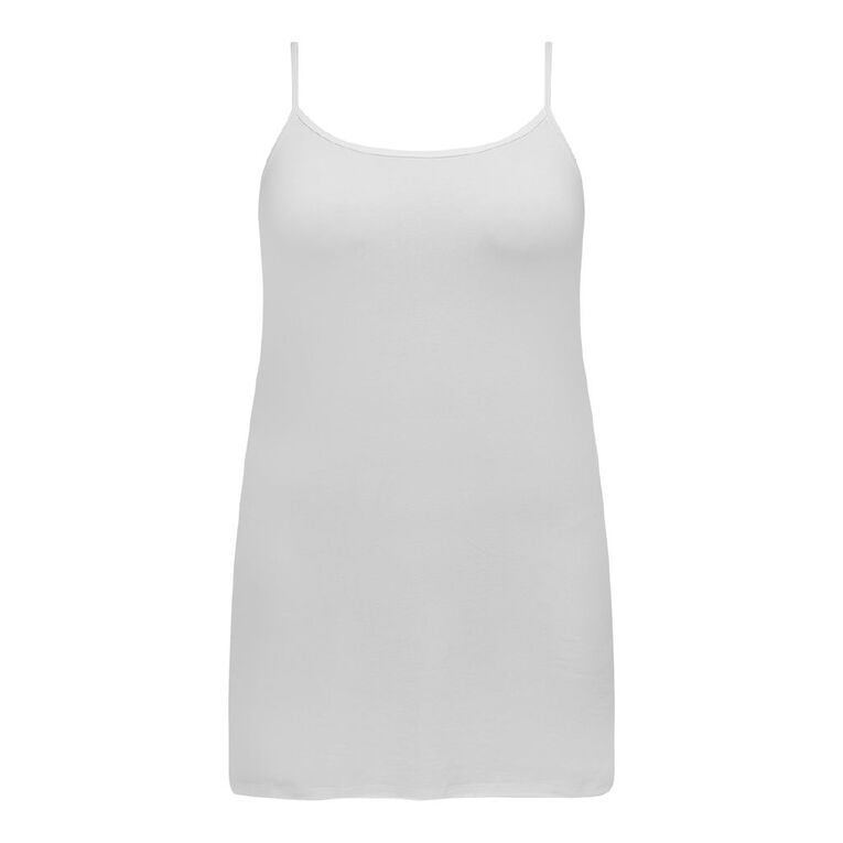 H&H Curve Women's Long Line Cami, White, hi-res