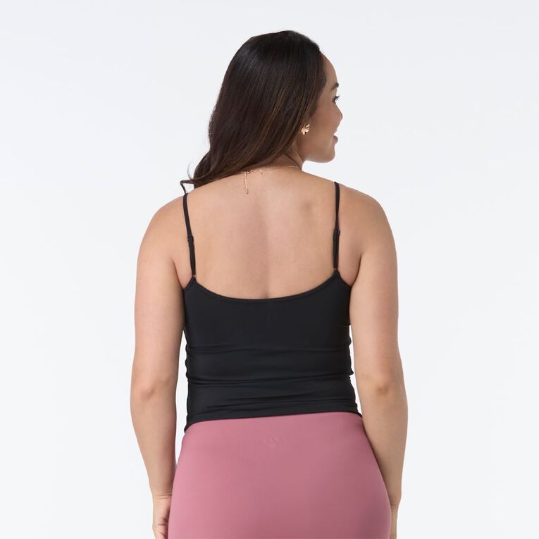 H&H Women's Contour Ruched Camisole, Black, hi-res