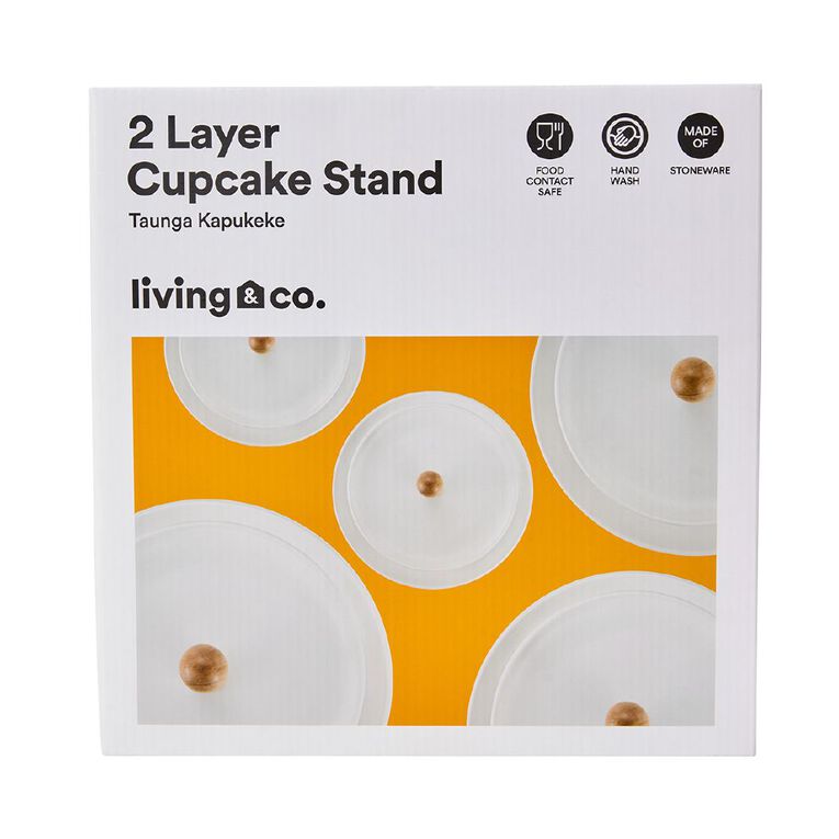 Living & Co Cupcake Stand 2 Layer White, , hi-res