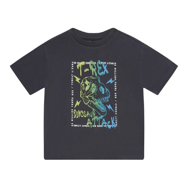 Young Original Short Sleeve Relaxed Print Tee, Grey Dark, hi-res