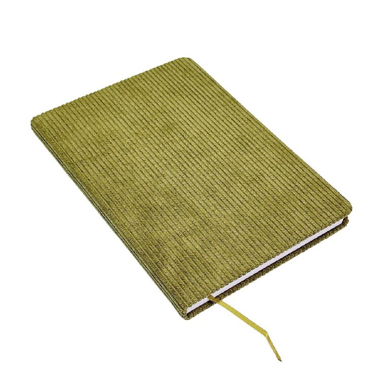 Uniti Stationery Corduroy Notebook A5 Green, , hi-res