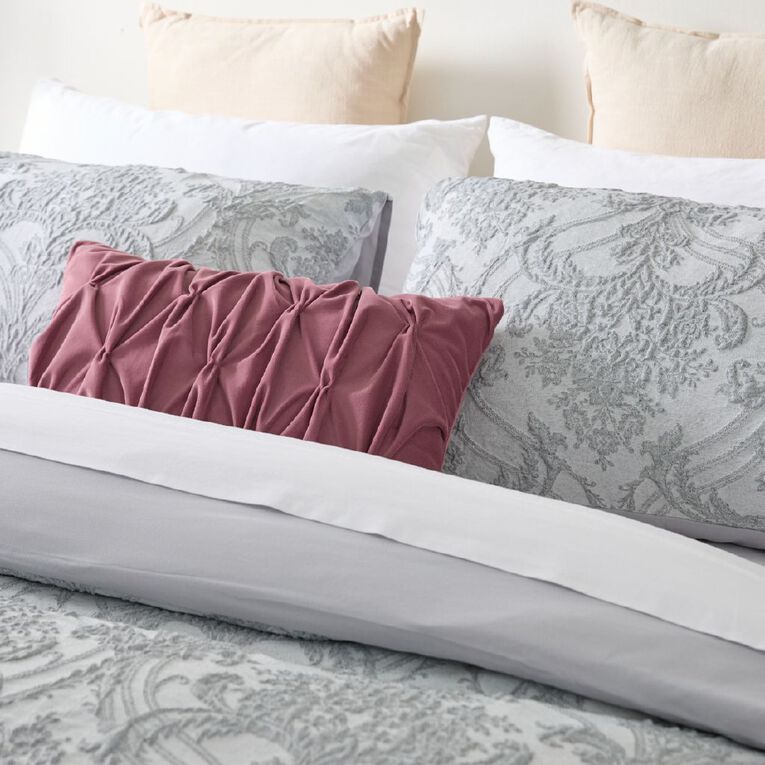 Living & Co Duvet Cover Set Damask Grey King, , hi-res