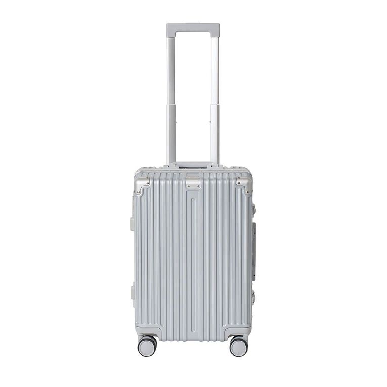 Living & Co Hard Textured Suitcases 2 Piece Set Silver, , hi-res