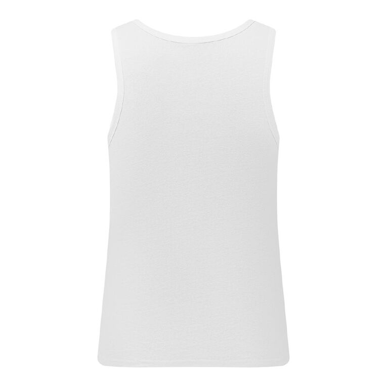 H&H Men's Singlet 2 Pack, White, hi-res