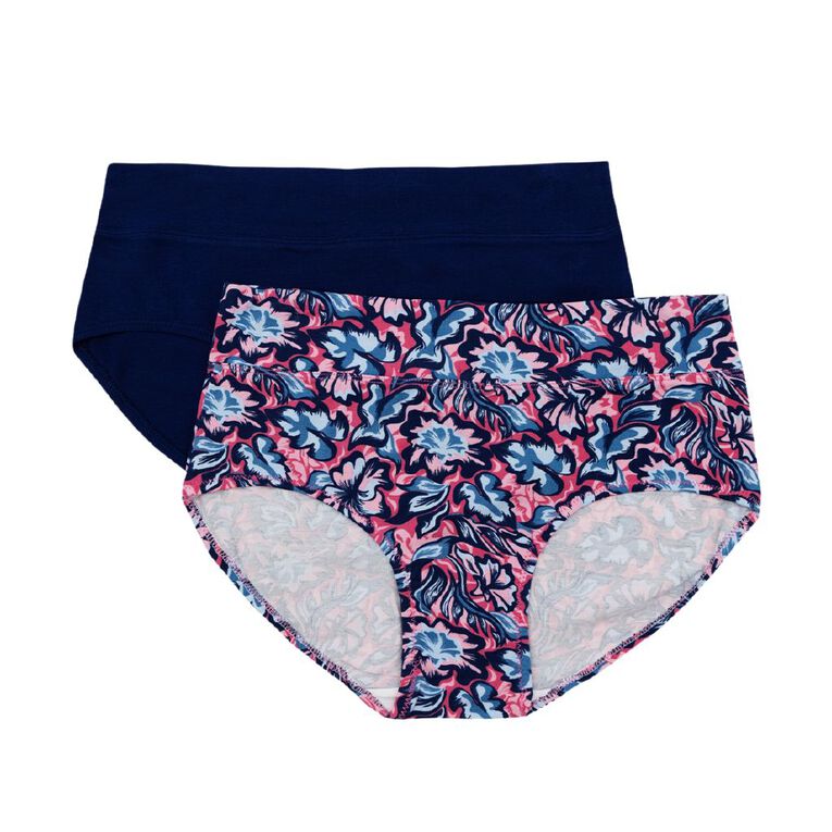 Underworks Women's Smooth Line Midi Briefs 2 Pack, Blue Dark, hi-res