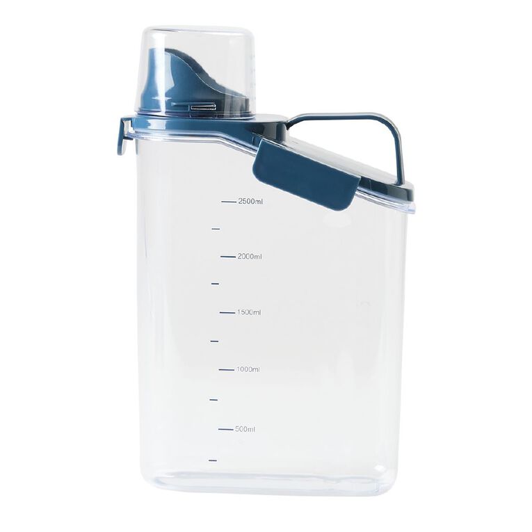 Living & Co Dispensing Container with Measuring Cup Clear 2.5L, , hi-res