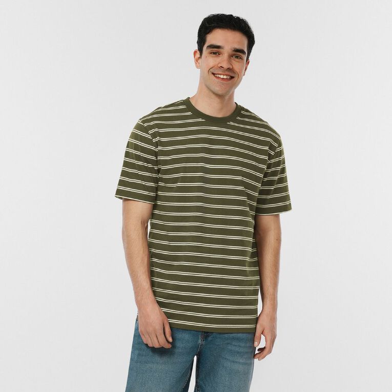 H&H Men's Regular Fit YD Stripe Tee, Green Dark, hi-res