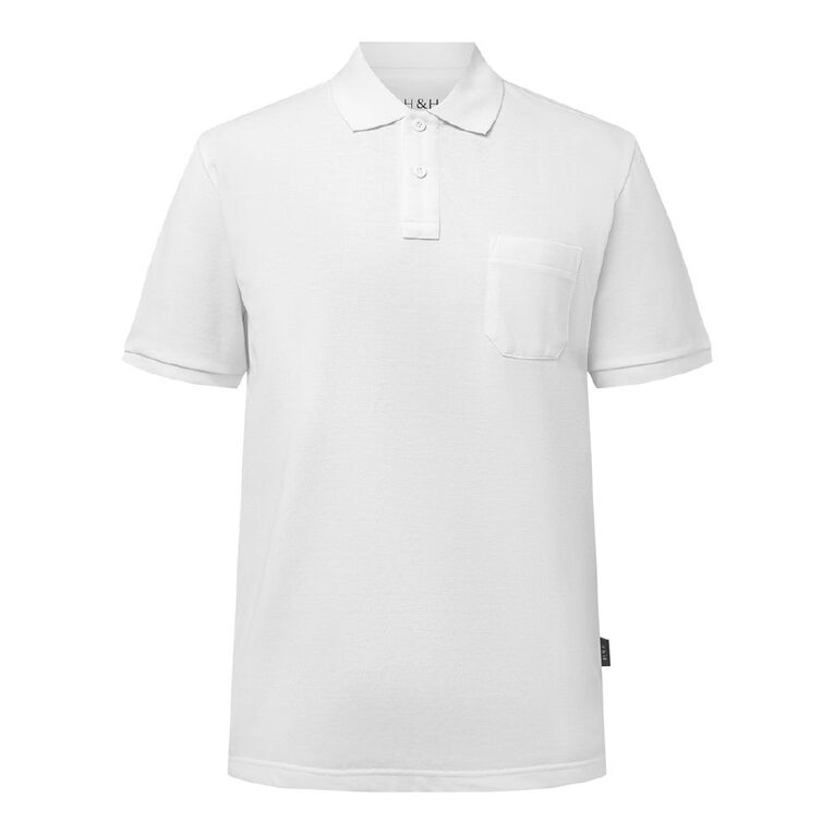 H&H Men's Pique, White, hi-res