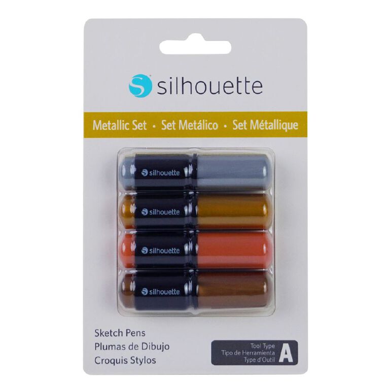 Silhouette Sketch Pen Set Metallic 4 Pack, , hi-res