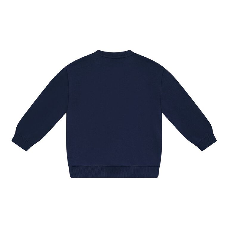 Young Original Printed Crew Sweat, Blue Dark, hi-res