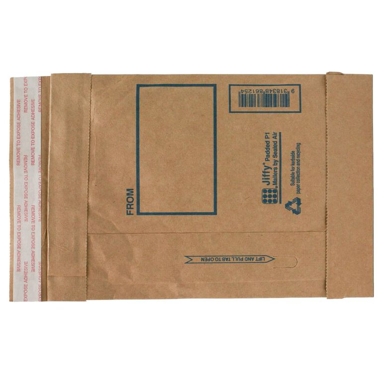 Jiffy P1 Padded Manilla Mailer Kraft 150mm x 225mm, , hi-res