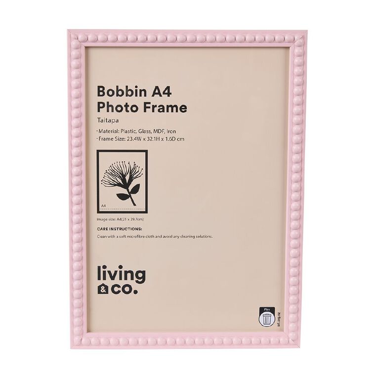 Living & Co Bobbin Photo Frame Pink, , hi-res