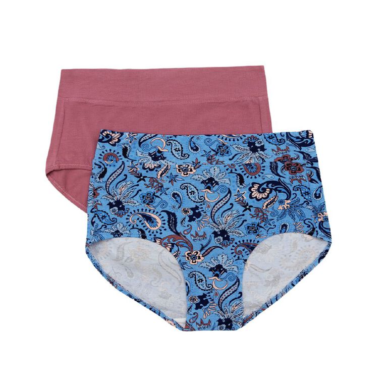 Underworks Women's Smooth Line Full Briefs 2 Pack, Blue Light, hi-res