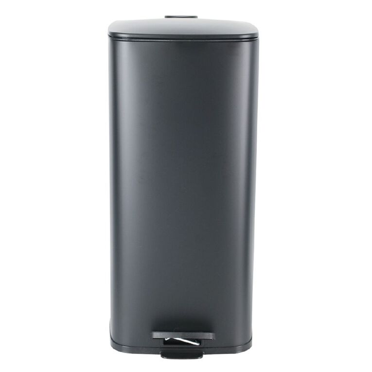Living & Co Rectangle Pedal Bin Black 30L, , hi-res