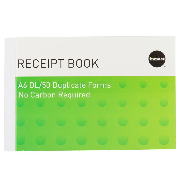 WS Receipt Book NCR 50 Leaf A6 Green Mid, , hi-res