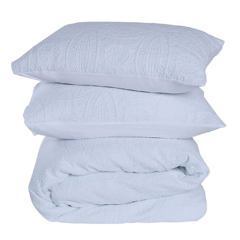 Living & Co Duvet Cover Set Cairo Embossed Queen, , hi-res