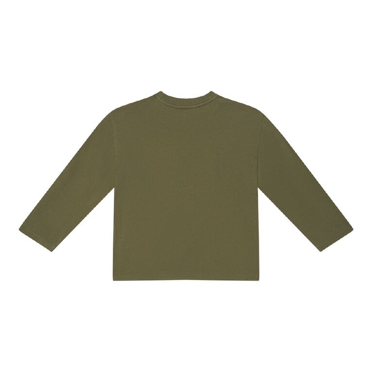 Young Original Long Sleeve Printed Tee, Green Dark, hi-res