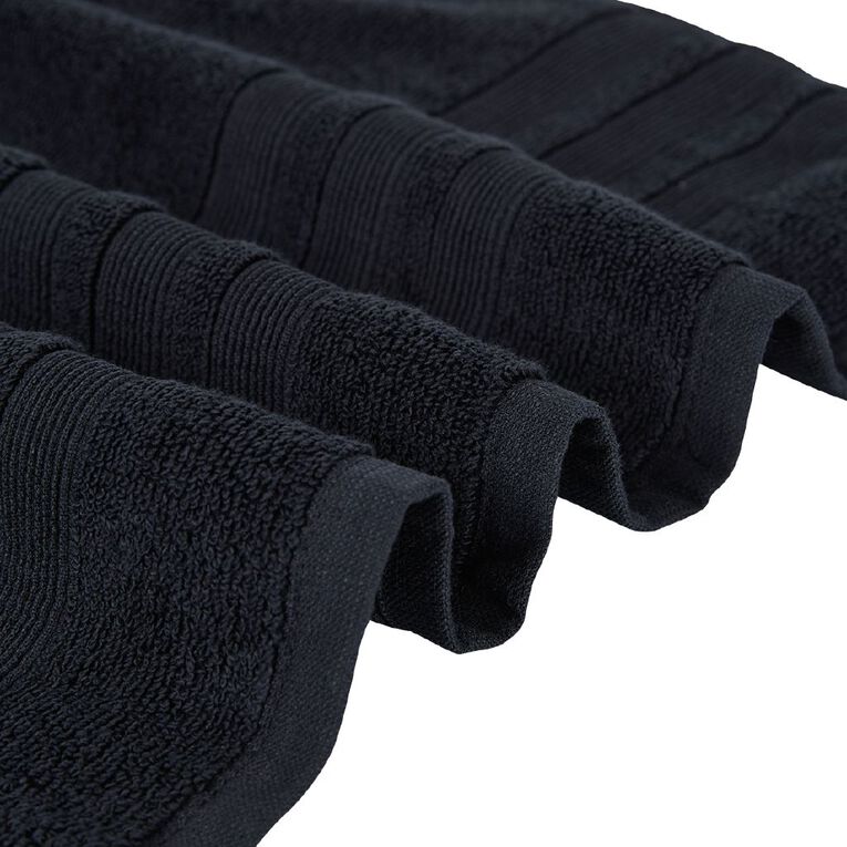 Living & Co Plush Plain Spa Towel Black, , hi-res