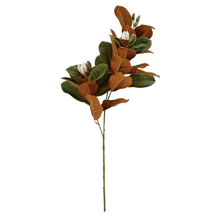 Living & Co Artificial Magnolia Leaf Stem 67cm, , hi-res