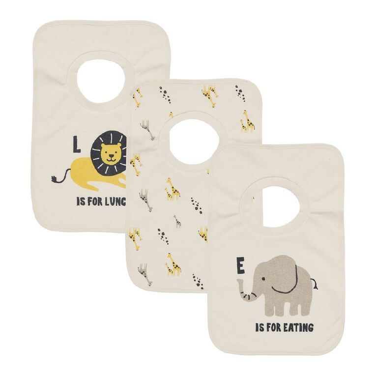 Young Original Babys' Bibs 3 Pack, White ELEPHANT, hi-res