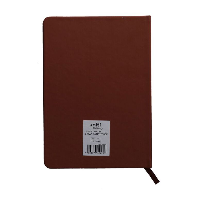 Uniti Stationery A5 Stitch Brown Notebook, , hi-res
