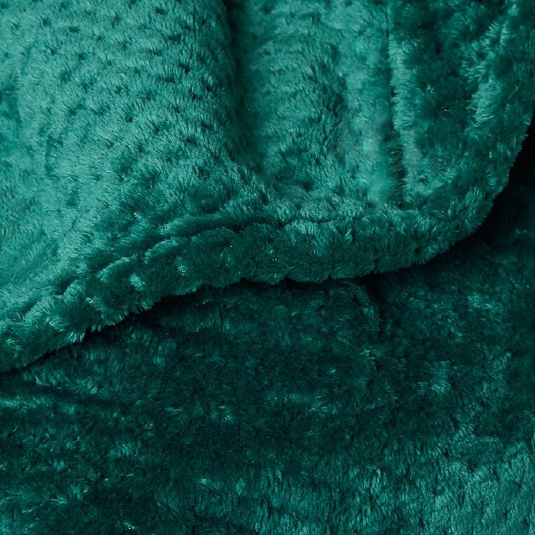 Living & Co Textured Boston Blanket Teal Queen, , hi-res