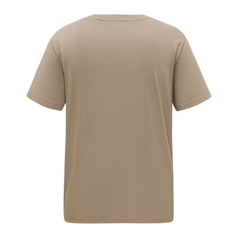 H&H Men's Regular Fit Plain Tee, Brown Mid cinder, hi-res