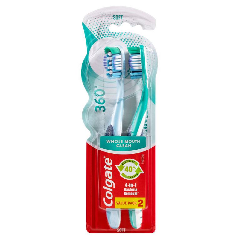 Colgate 360 Soft Toothbrush 2 Pack, , hi-res