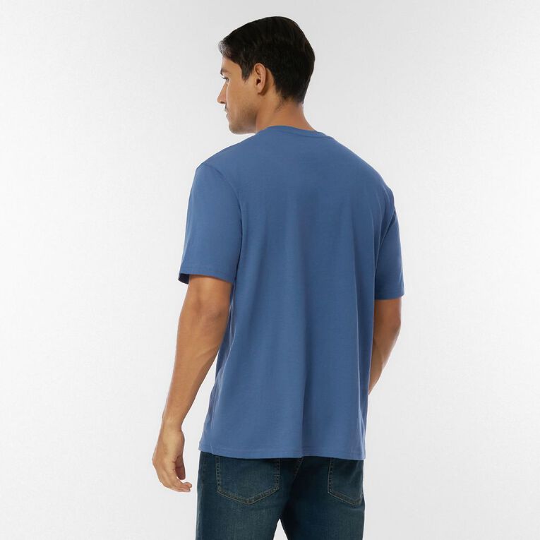 H&H Men's Regular Fit Crew Neck Tee, Blue Mid, hi-res