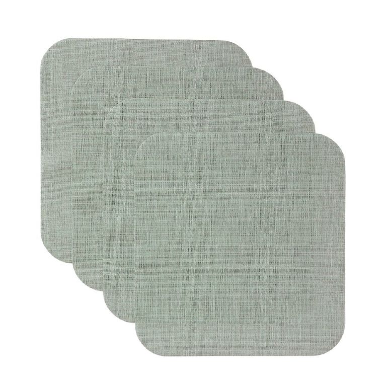Living & Co Soft Edge Square Woven Placemat Sage 4 Pack, , hi-res