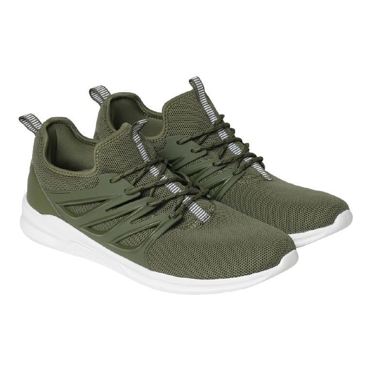 Active Intent Men's Peak Performer Memory Foam Trainers, Khaki, hi-res
