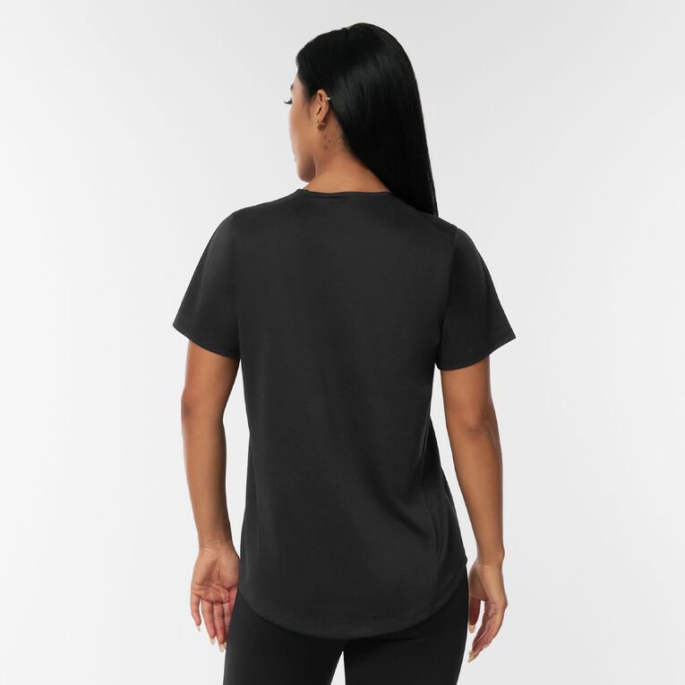 Active Intent Women's Side Angled T-Shirt, Black, hi-res